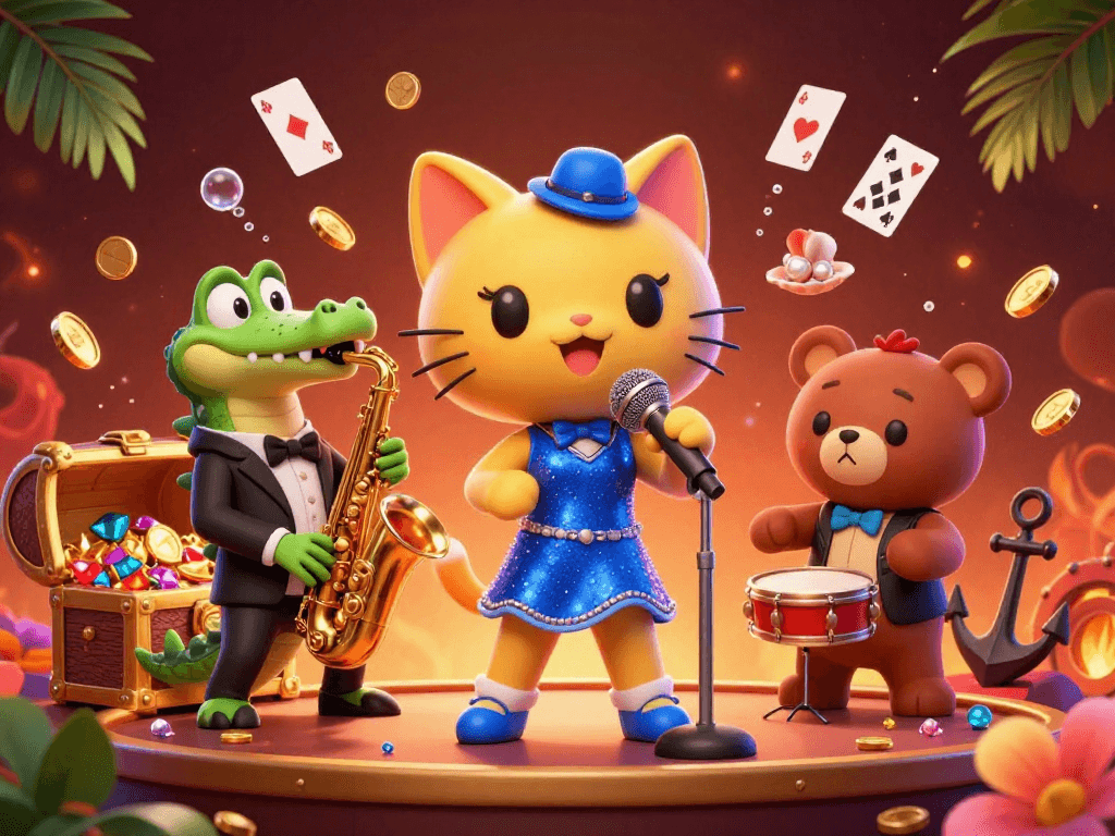 Experience the lively entertainment at taihitclub with an energetic 3D casino scene