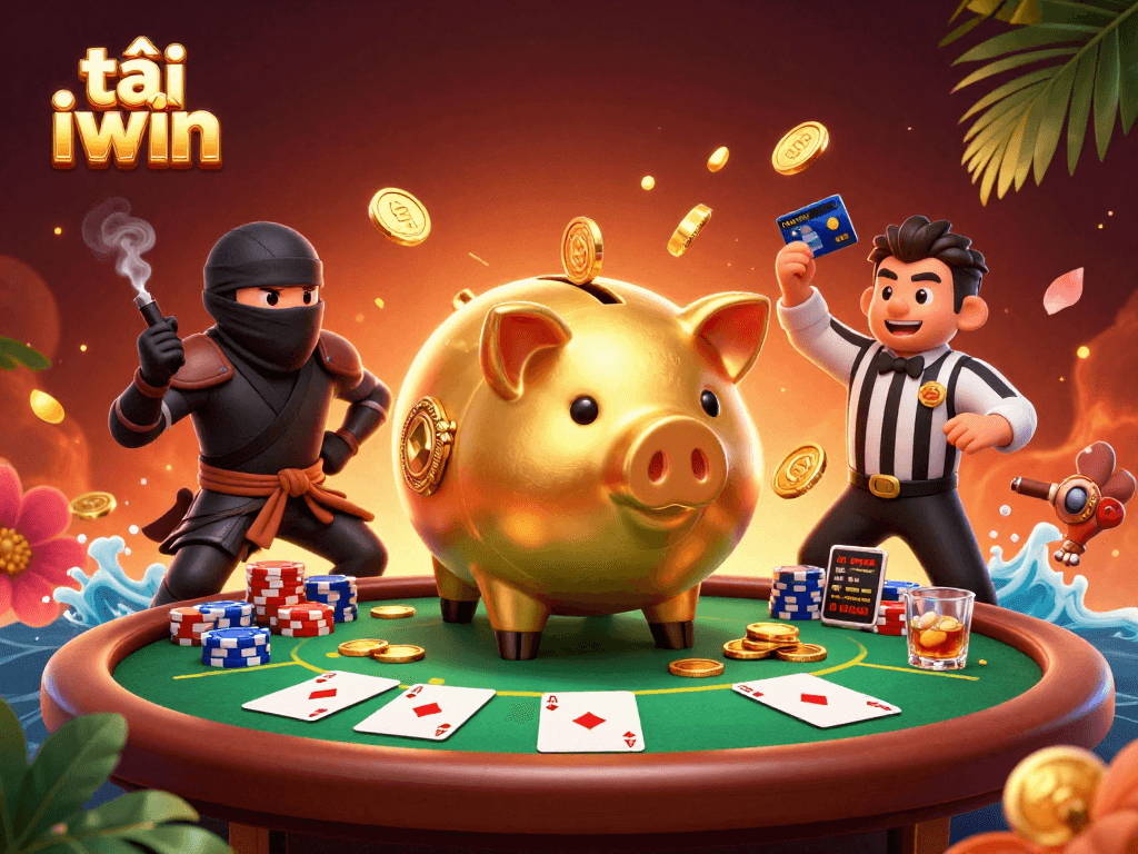 Experience excitement in tải iwin with the piggy bank sumo wrestler and poker action.