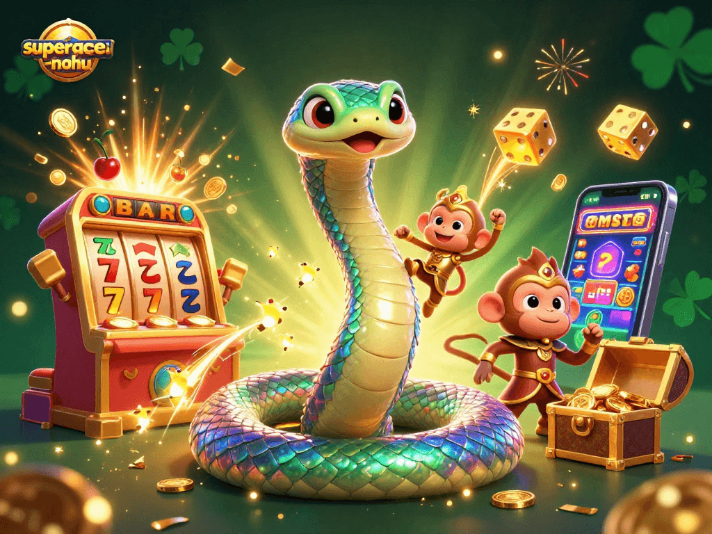 Experience the thrill of superace-nohu with dynamic visuals of jackpot slots and magical elements.