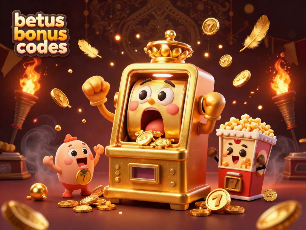 Play with betus bonus codes as the animated golden slot machine wins its jackpot!