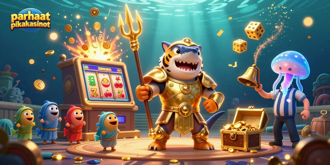 Experience the thrill of parhaat pikakasinot with a vibrant underwater casino scene bursting with excitement.