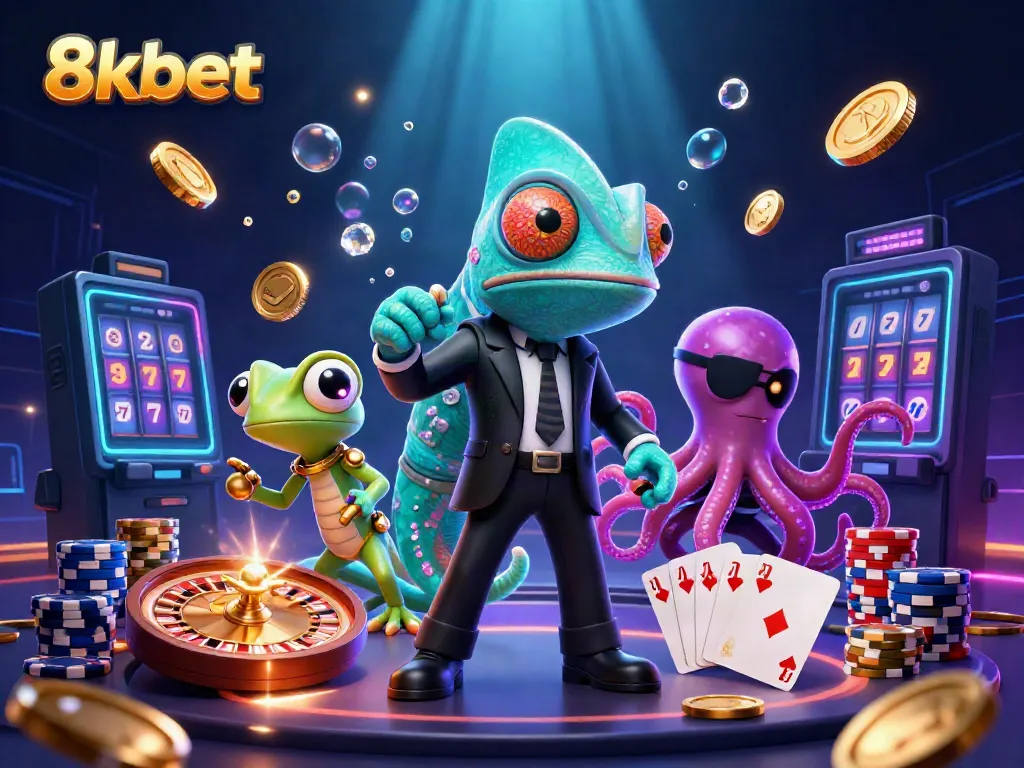 Experience thrilling gameplay at 8xbet with colorful casino elements and captivating characters.