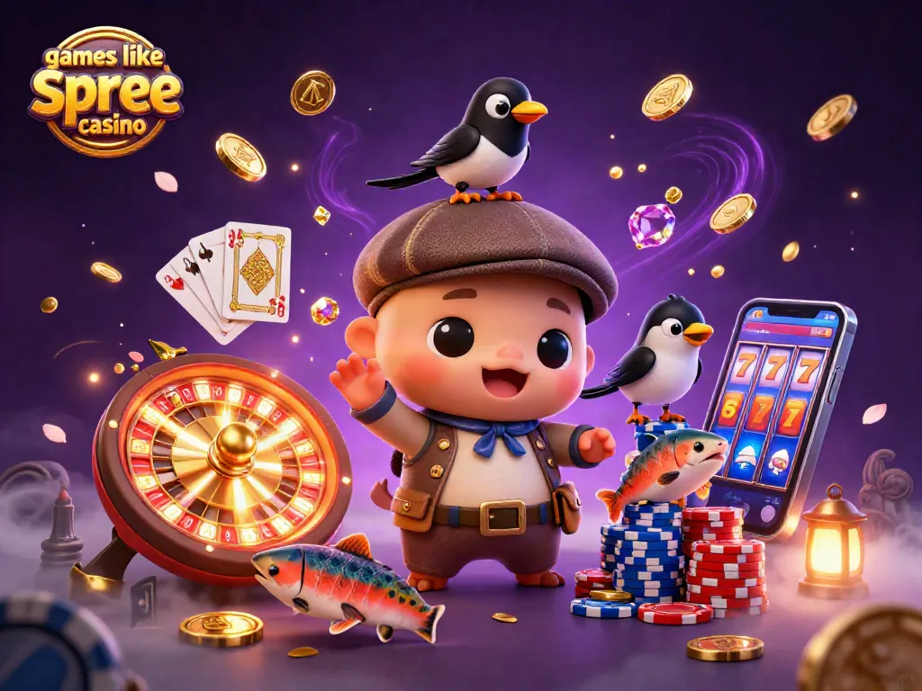 Spin the slots and win with games like spree casino in a colorful, dynamic 3D scene.