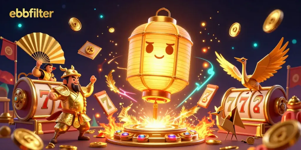 Experience the thrill of winning at the ebbfilter casino where golden lantern spirits float over vibrant slot reels.