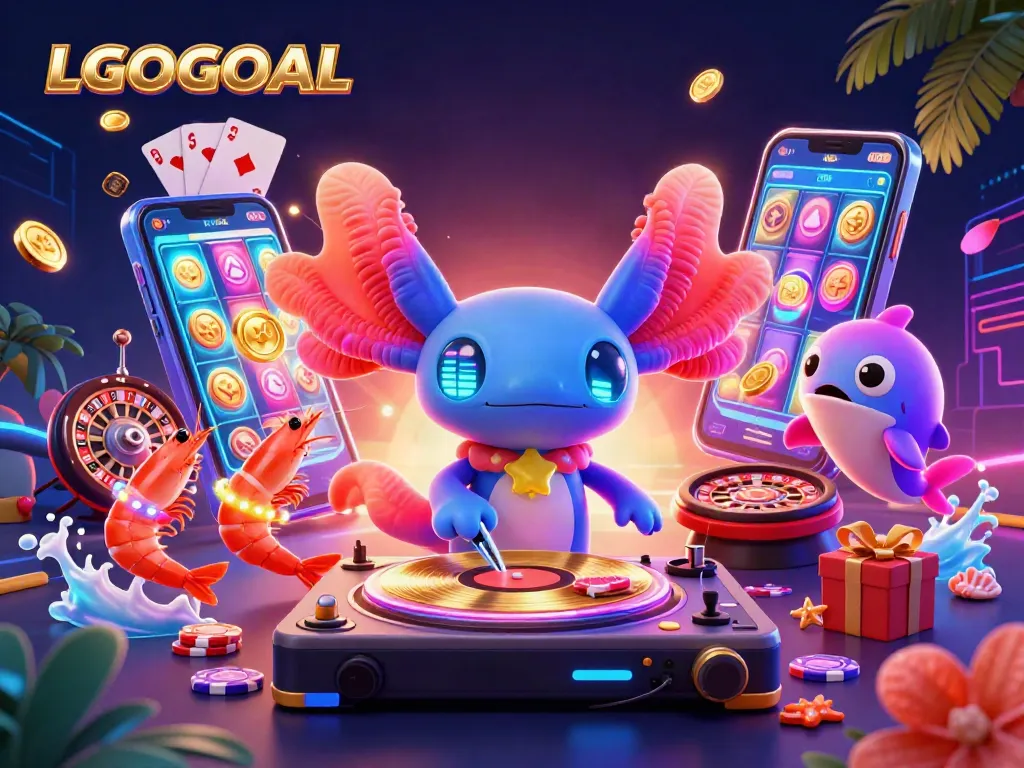 Experience the excitement of LGOGOAL with vibrant cartoon casino elements, immersive gaming action.