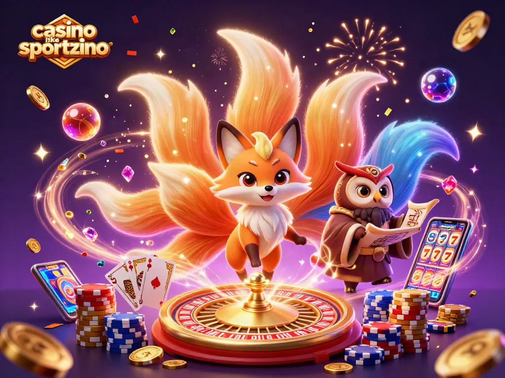Play slots and win big with top casinos like Sportzino, featuring vibrant characters and dynamic game elements.