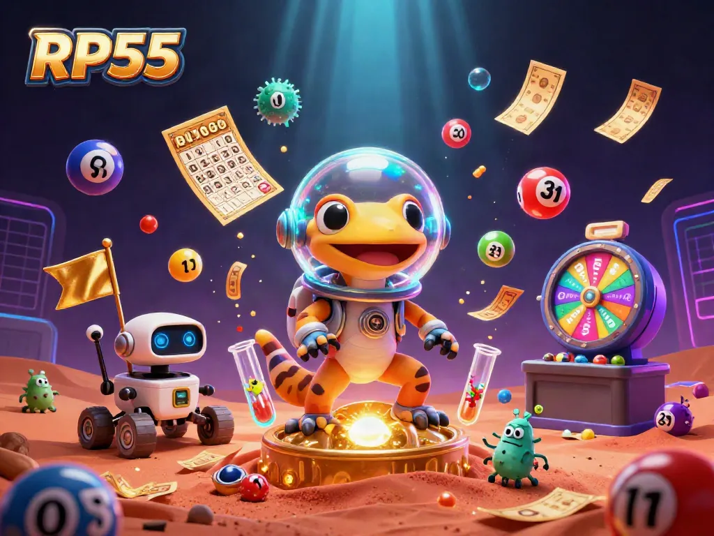 Engage with RP55 as a Martian gecko discovers a golden casino while winning big with exciting elements.