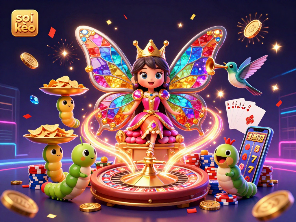 Place your bets with soi kèo as the butterfly queen reigns over dazzling casino games.