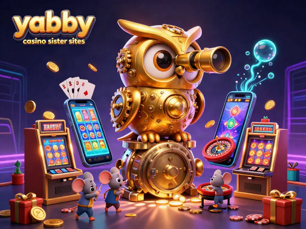 Engage with yabby casino sister sites showcasing exciting game elements and animated characters.