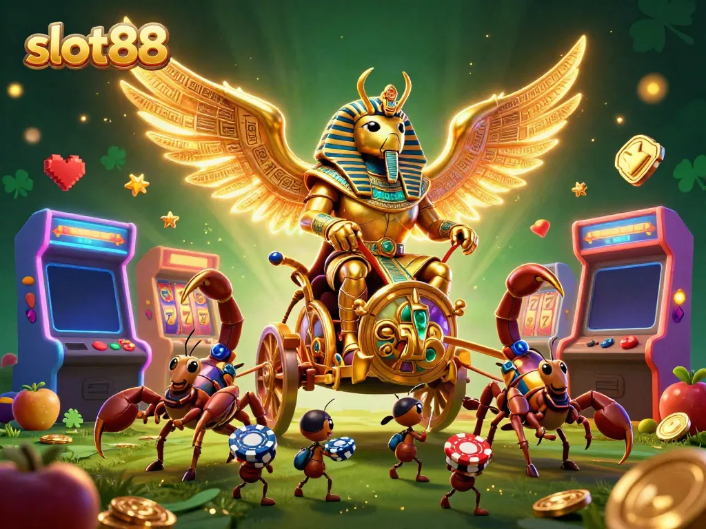 Engage in thrilling gameplay with slot88 featuring a colossal scarab and jewel scorpions!