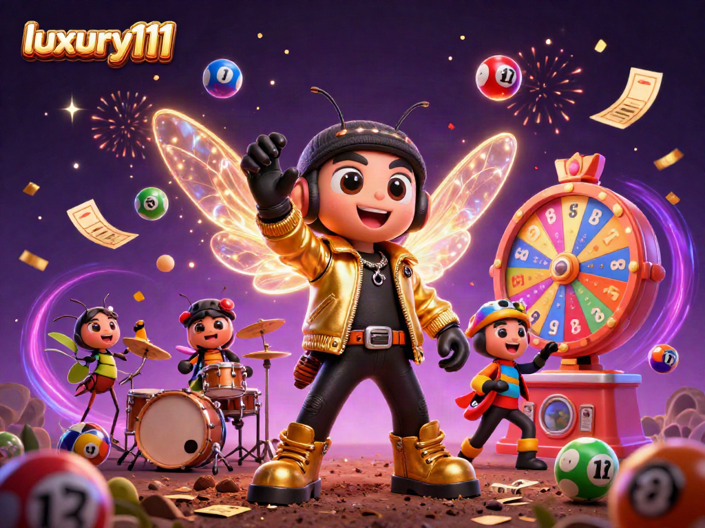 Experience luxury111 thrills with a vibrant 3D casino scene and animated winning moments.