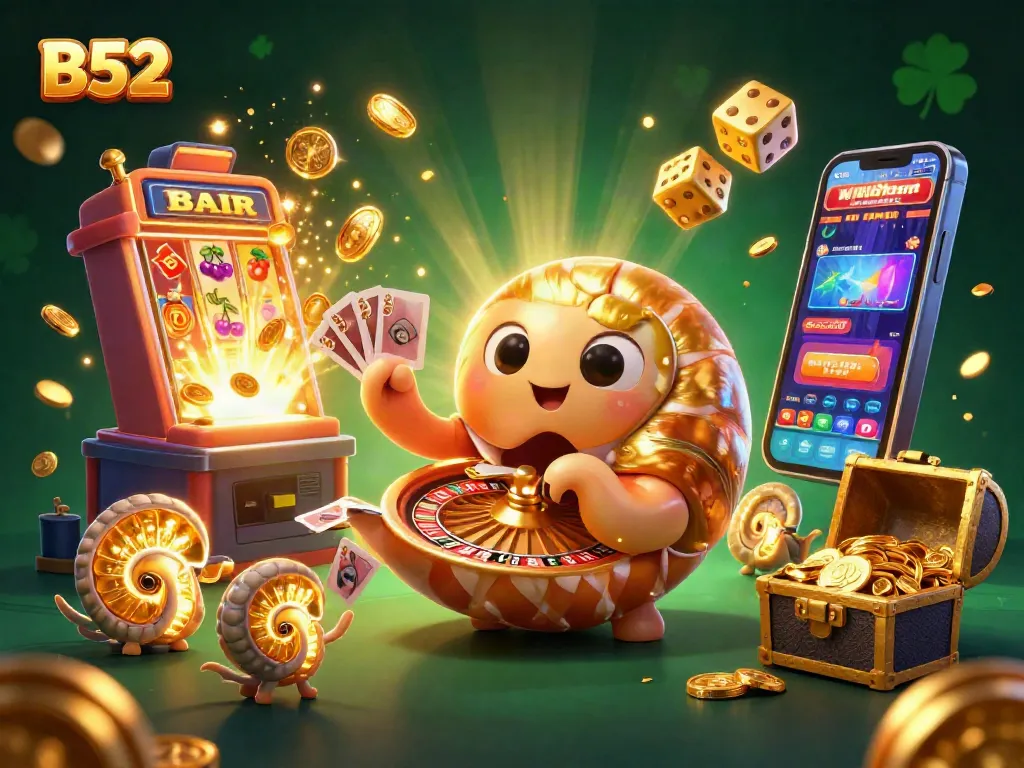 Experience thrilling games with B52, featuring a giant nautilus and exciting casino elements.