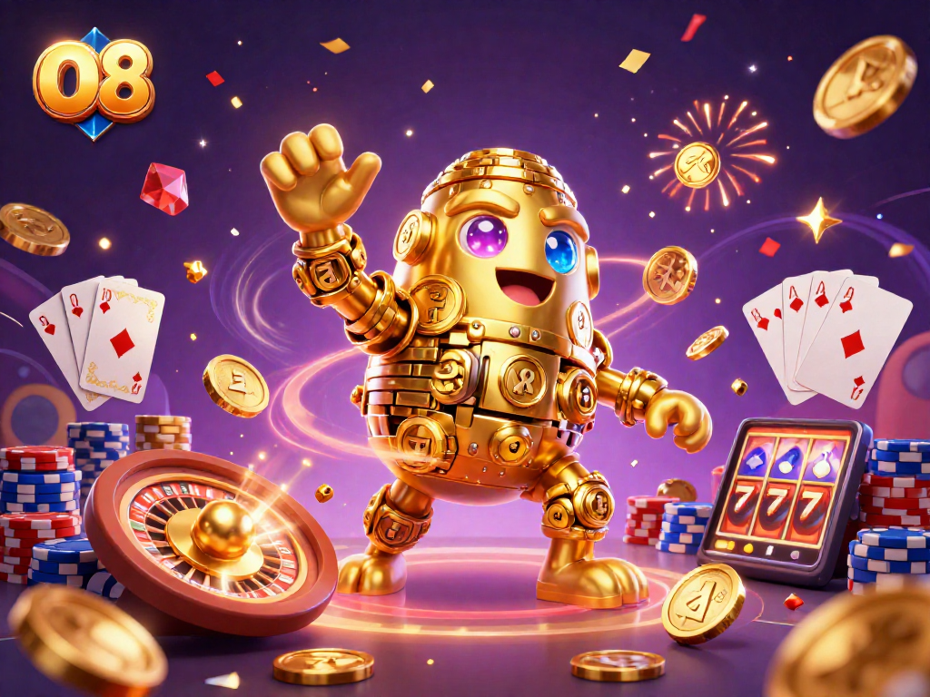 Experience thrilling wins at O8 with a golden golem and exciting casino action