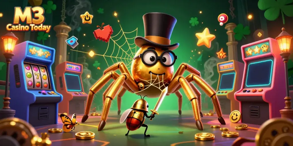 Experience the thrilling world of M3 Casino Today with vibrant characters and casino elements.