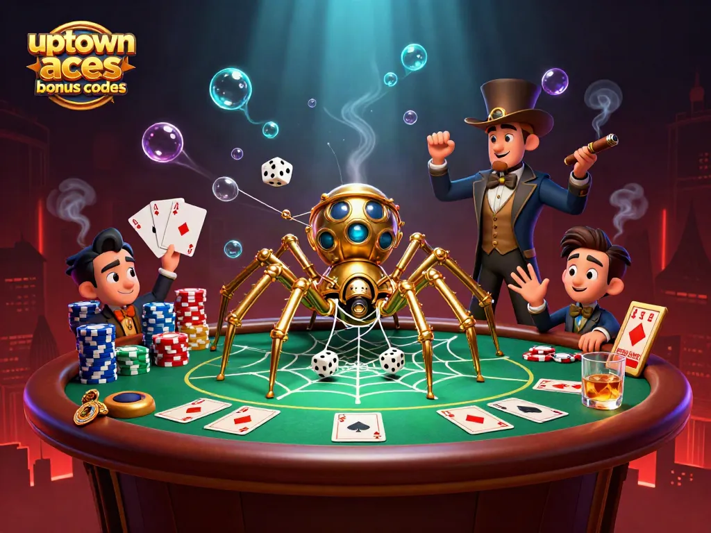 Engage with uptown aces bonus codes in a vibrant casino scene featuring dynamic poker elements.