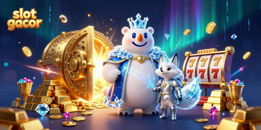 Spin to win with slot gacor, featuring rich treasures, dynamic gameplay elements, and magical characters.