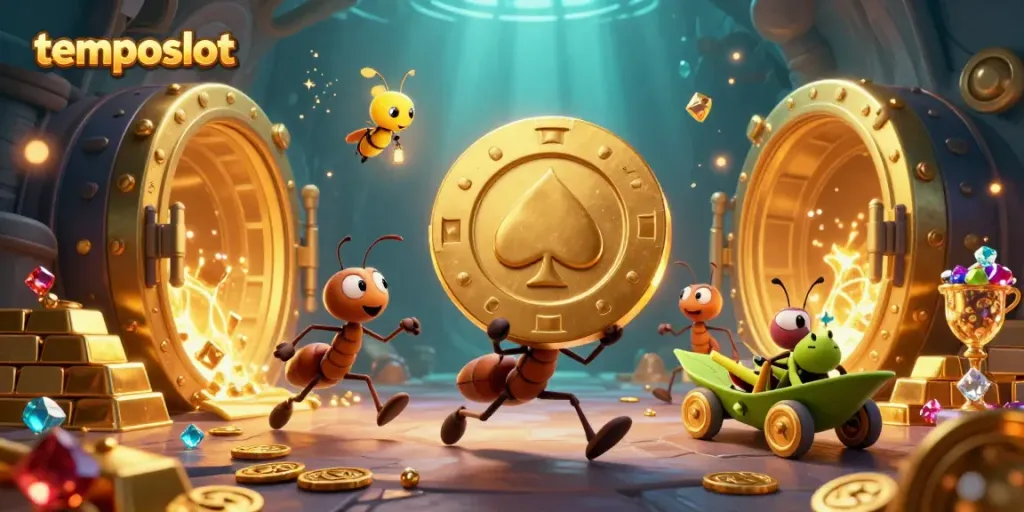 Join the fantastic journey with temposlot's cartoon team of ants in an epic casino heist.