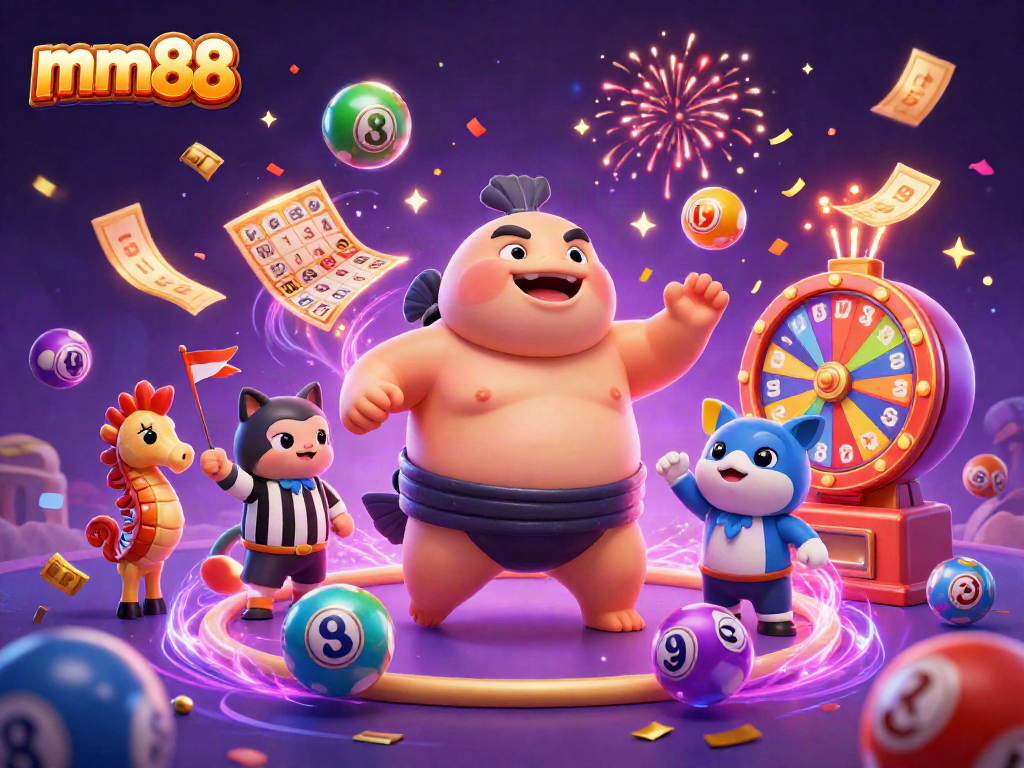 Engage with mm88 in a vibrant underwater casino scene featuring a puffed fugu and lively game elements.