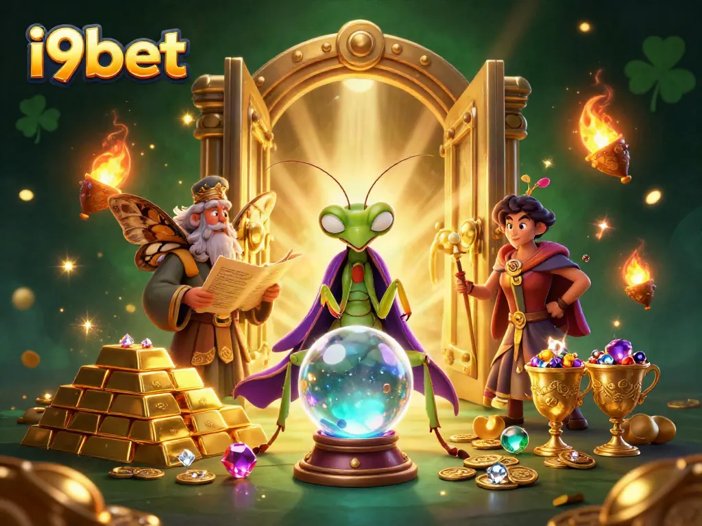 Experience the magic of i9bet with a vibrant 3D scene showcasing exciting casino elements.