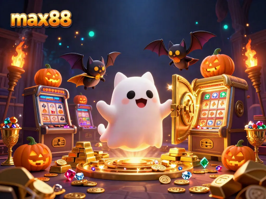 Experience thrilling games at max88 with a ghost cat and treasures in a haunted casino